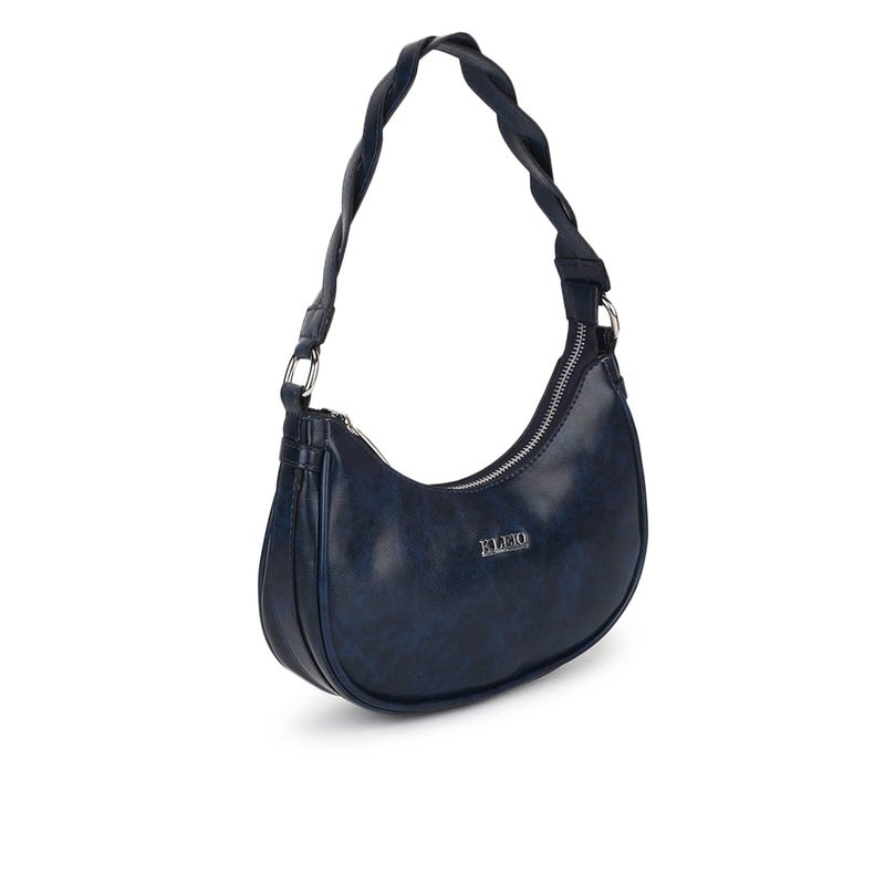 KLEIO Vegan Leather Shoulder Handbag for Women and Girls - Royal Blue - Image 4